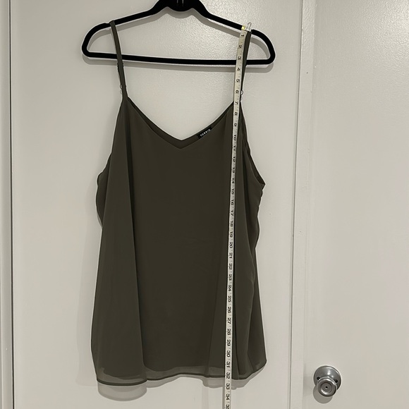 Torrid 4X Plus, Green Sophie Chiffon Swing Cami - Double Layer - Picture 2 of 8